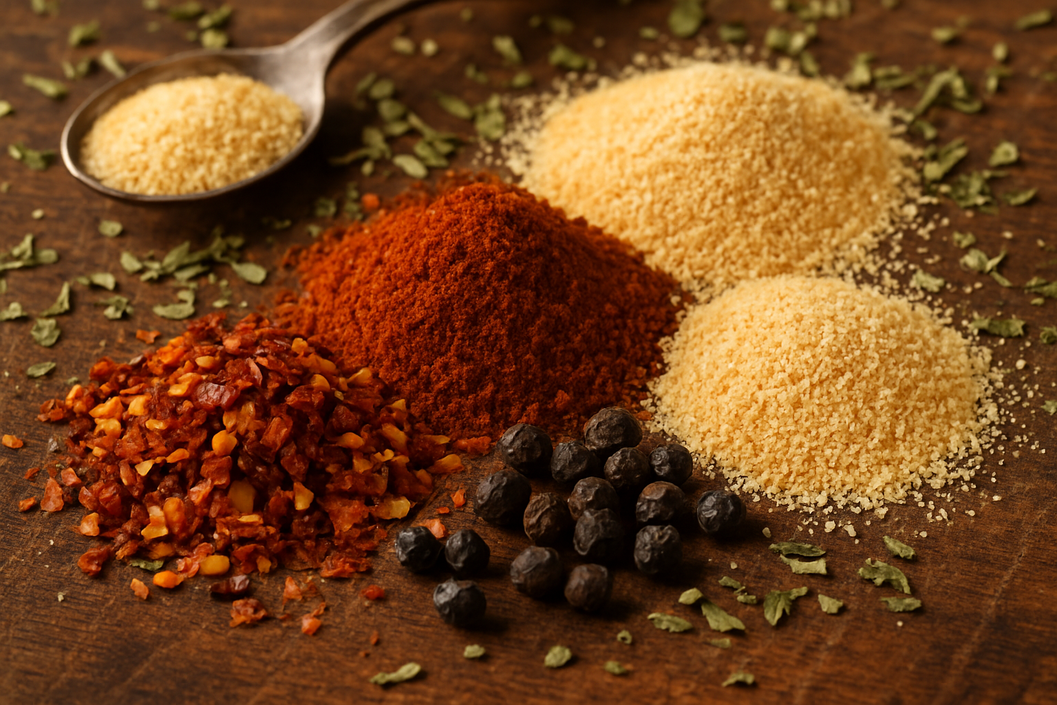 Seasonings used on smoked meats and barbecue.